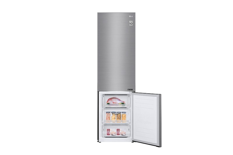 LG 2.03M 384L Kombinerad kyl/frys(Shiny Steel) - Energiklass D, Door Cooling™, GBB62PZGFN