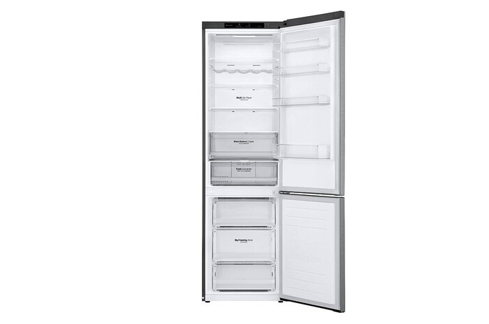 LG 2.03M 384L Kombinerad kyl/frys(Shiny Steel) - Energiklass D, Door Cooling™, GBB62PZGGN