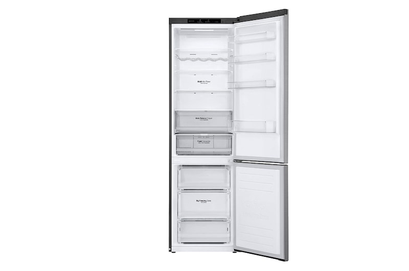 LG 2.03M 384L Kombinerad kyl/frys(Shiny Steel) - Energiklass D, Door Cooling™, GBB62PZGGN