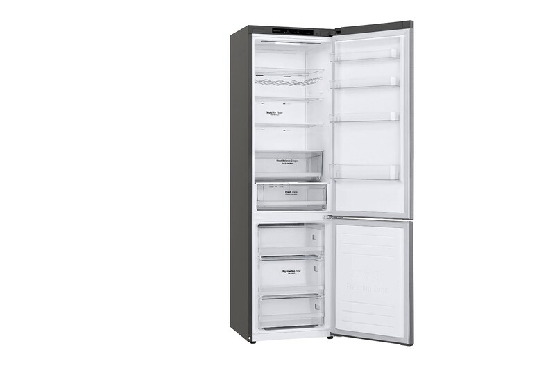 LG 2.03M 384L Kombinerad kyl/frys(Shiny Steel) - Energiklass D, Door Cooling™, GBB62PZGGN