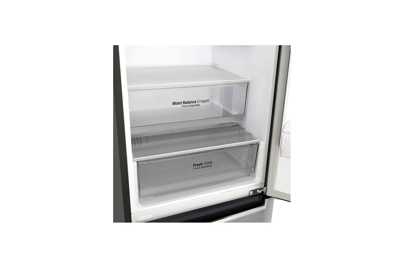 LG 2.03M 384L Kombinerad kyl/frys(Shiny Steel) - Energiklass E, Door Cooling™, GBB62PZJZN