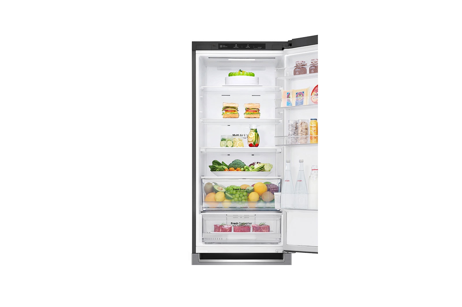 LG 2.03M 384L Kombinerad kyl/frys(Shiny Steel) - Energiklass E, Door Cooling™, GBB62PZJZN