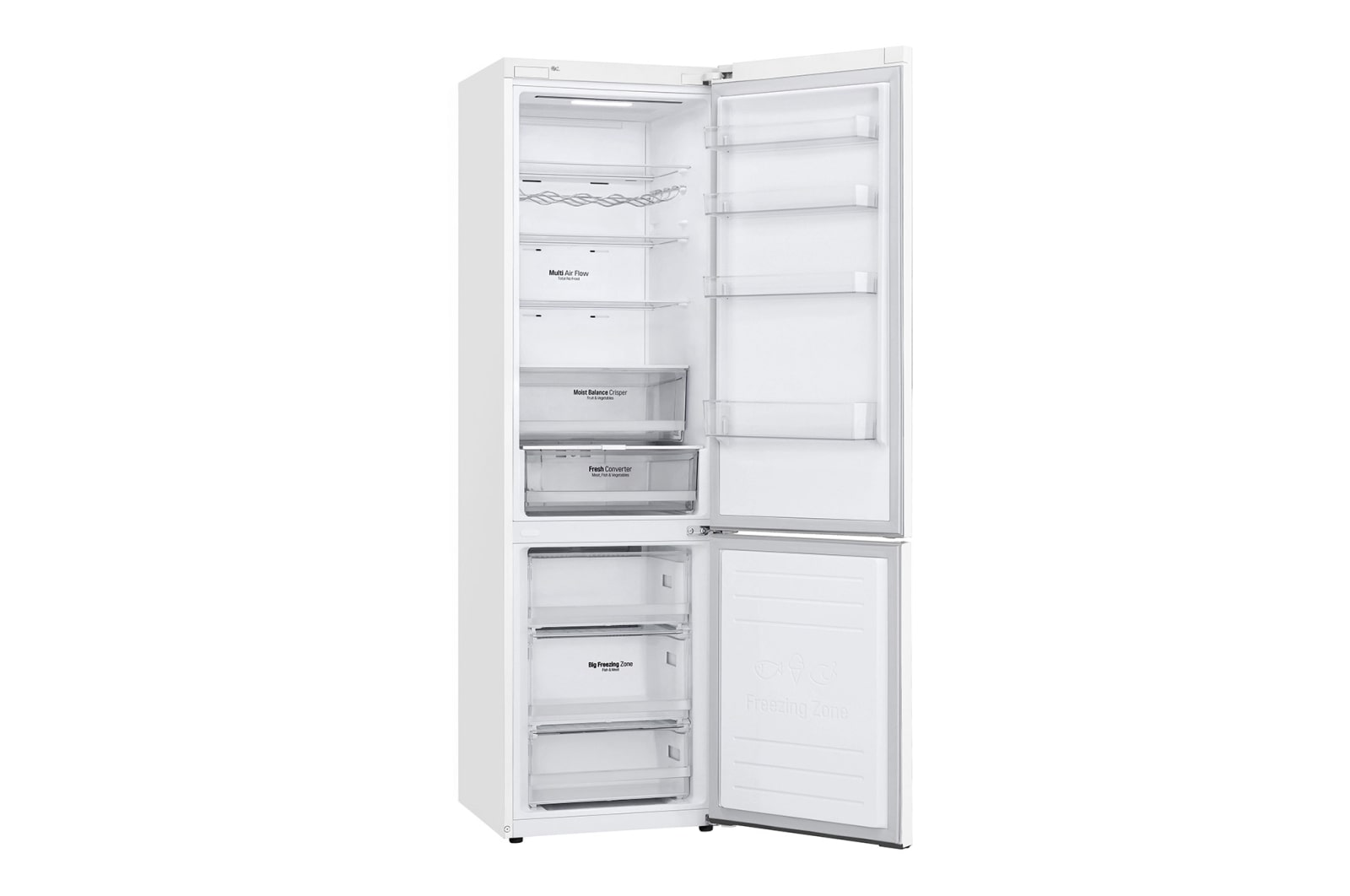 LG 2.03M 384L Kombinerad kyl/frys(Vit) - Energiklass D, Door Cooling™ och Smart Diagnosis™ med Wi-Fi, GBB62SWFFN
