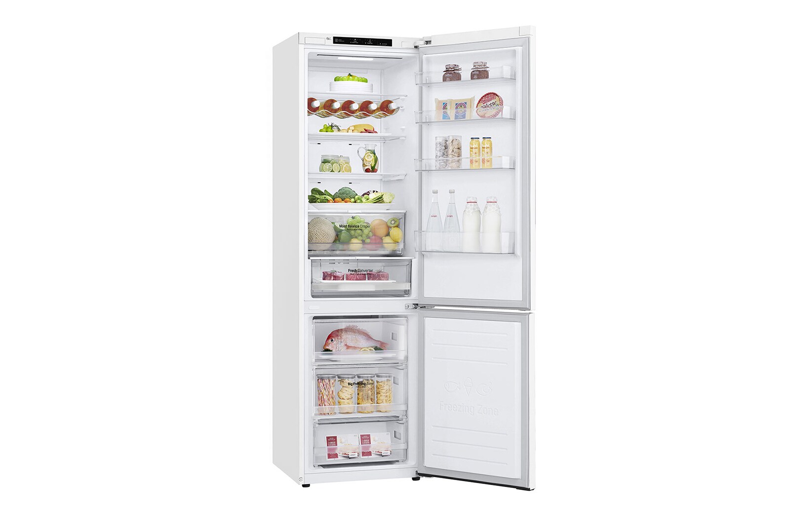 LG 2.03M 384L Kombinerad kyl/frys(Vit) - Energiklass D, Door Cooling™, GBB62SWGFN