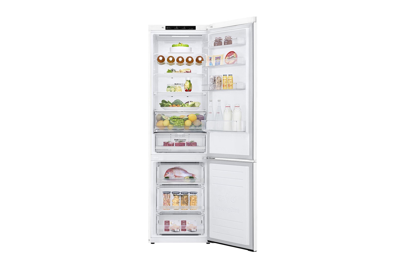 LG 2.03M 384L Kombinerad kyl/frys(Vit) - Energiklass D, Door Cooling™, GBB62SWGFN