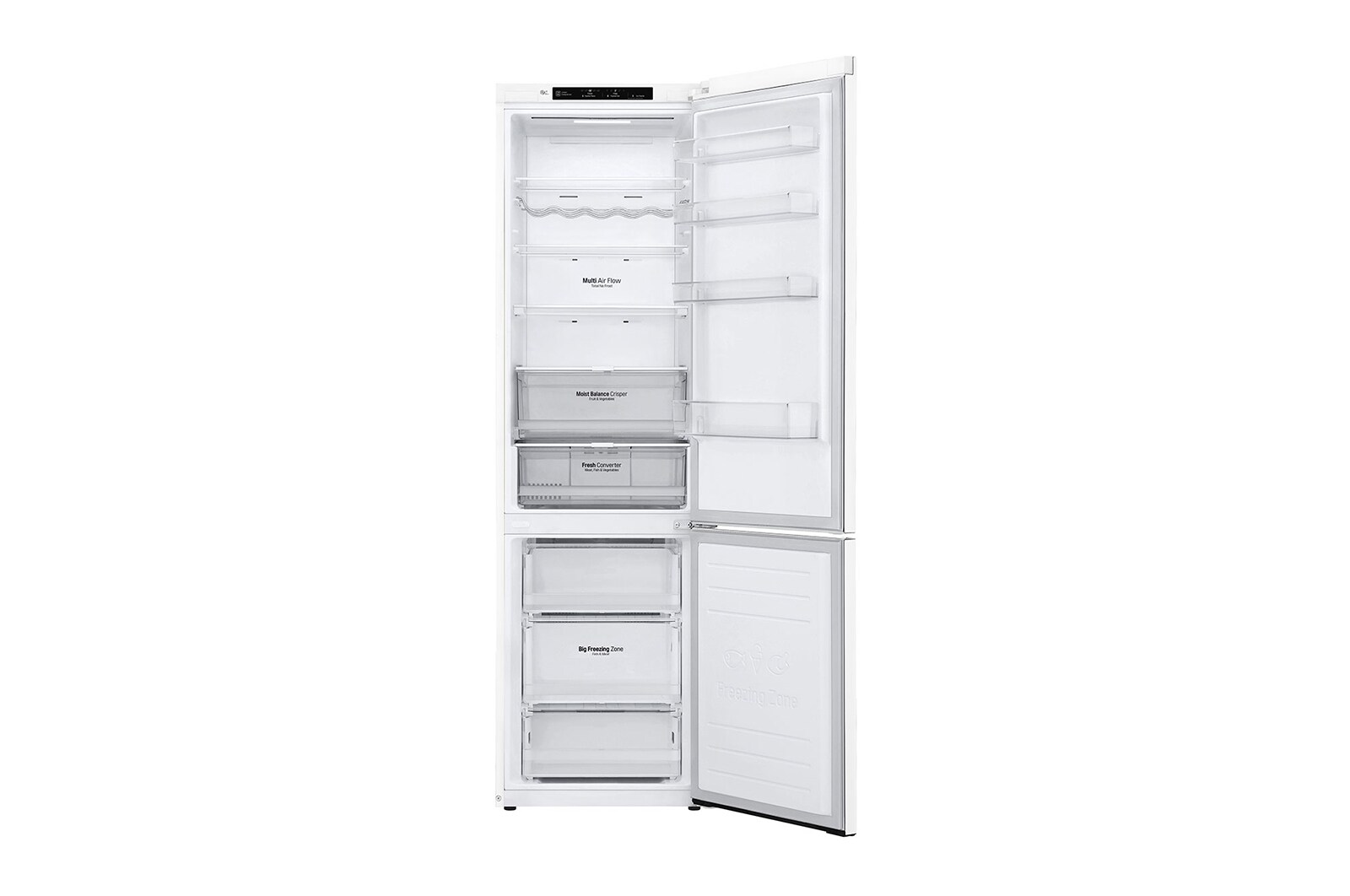 LG 2.03M 384L Kombinerad kyl/frys(Vit) - Energiklass D, Door Cooling™, GBB62SWGFN