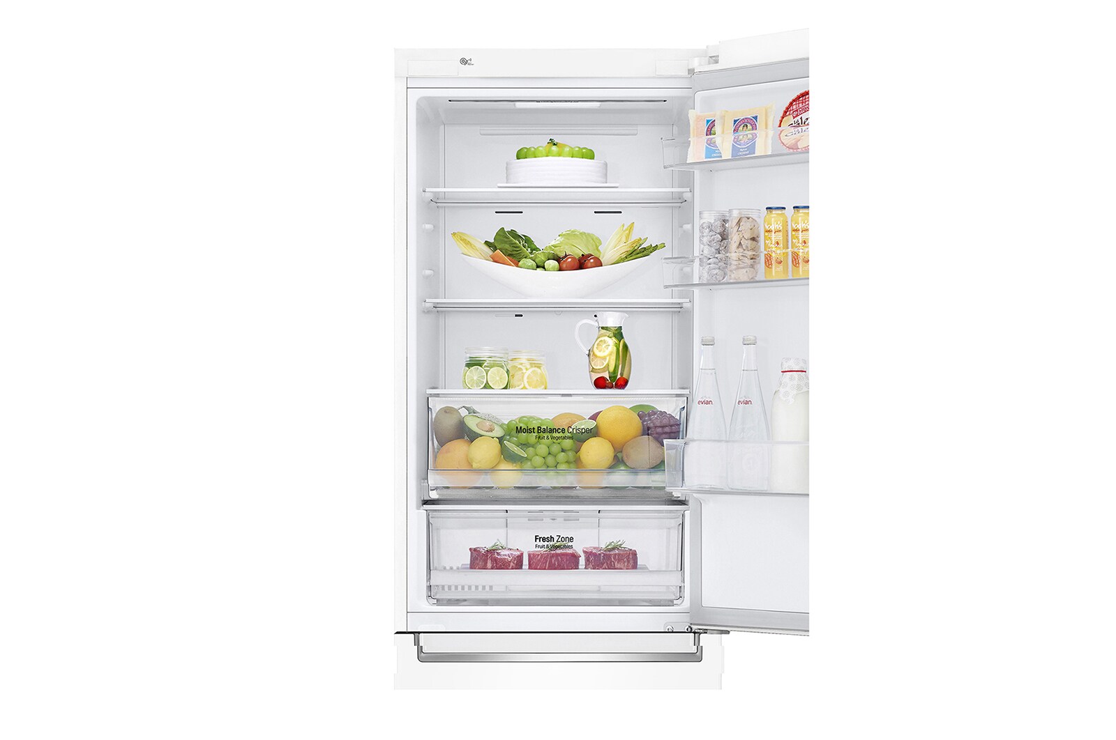 LG 2.03M 384L Kombinerad kyl/frys(Vit) - Energiklass E, Door Cooling™ och Smart Diagnosis™ med Wi-Fi, GBB62SWHZN