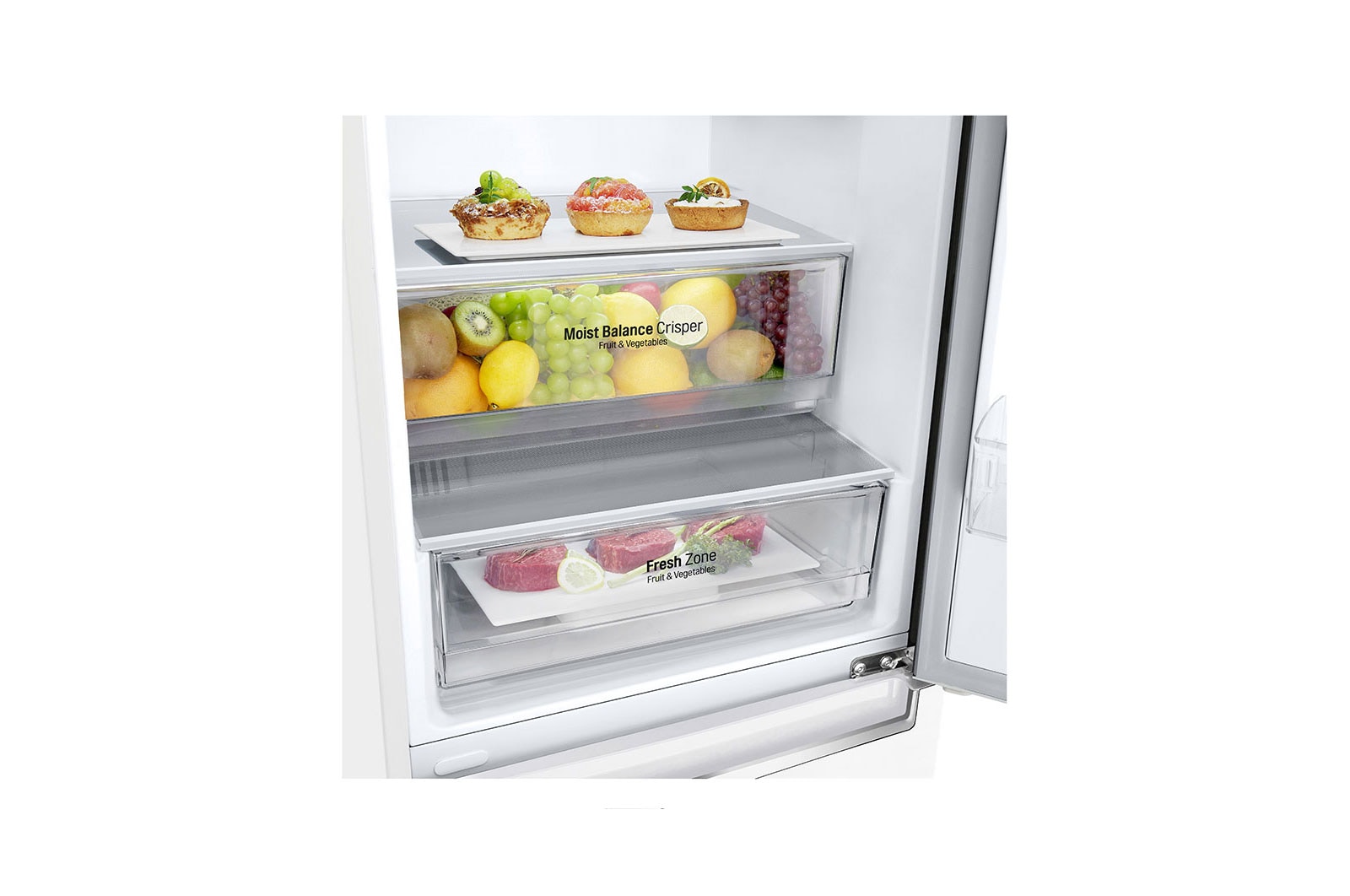 LG  kombinerad Kyl/Frys med DoorCooling⁺™, 203cm (nettovolym 384 liter) , GBB62SWJZN