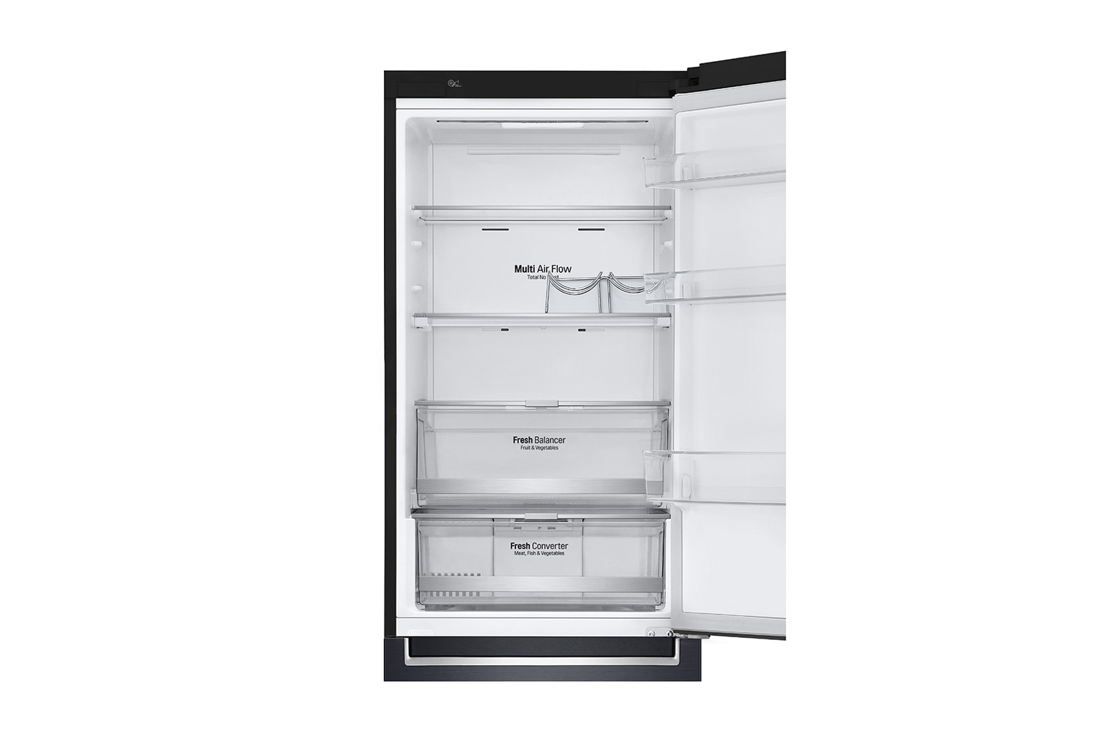 LG 1.86M 341L Kombinerad kyl/frys(Matte Black) - Energiklass E, Door Cooling™ och Smart Diagnosis™ med Wi-Fi, GBB71MCDZN