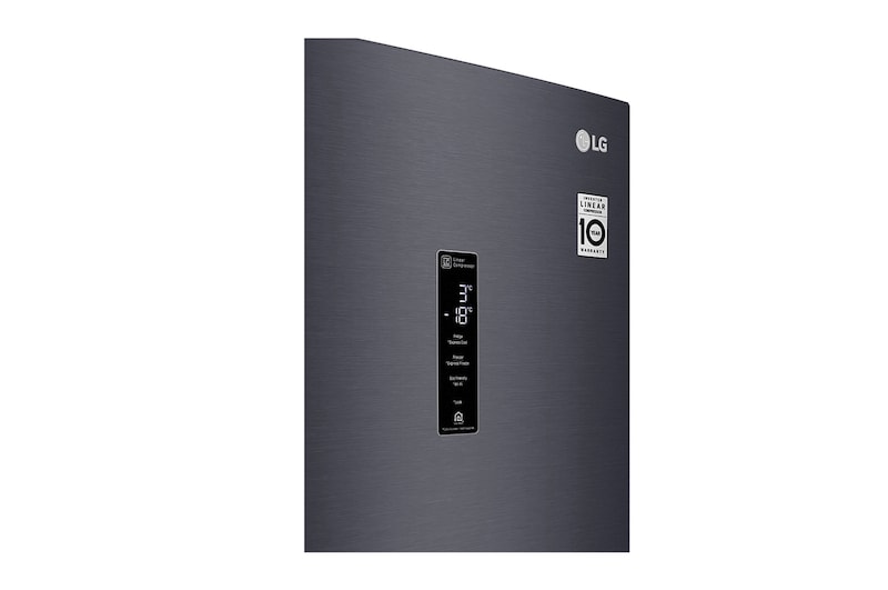 LG 1.86M 341L Kombinerad kyl/frys(Matte Black) - Energiklass E, Door Cooling™ och Smart Diagnosis™ med Wi-Fi, GBB71MCDZN