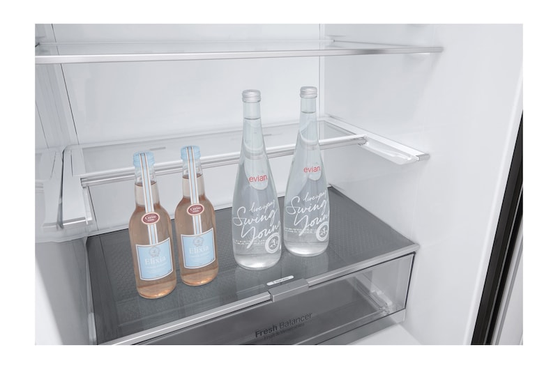 LG 1.86M 341L Kombinerad kyl/frys(Matte Black) - Energiklass D, Door Cooling™, GBB71MCEGN