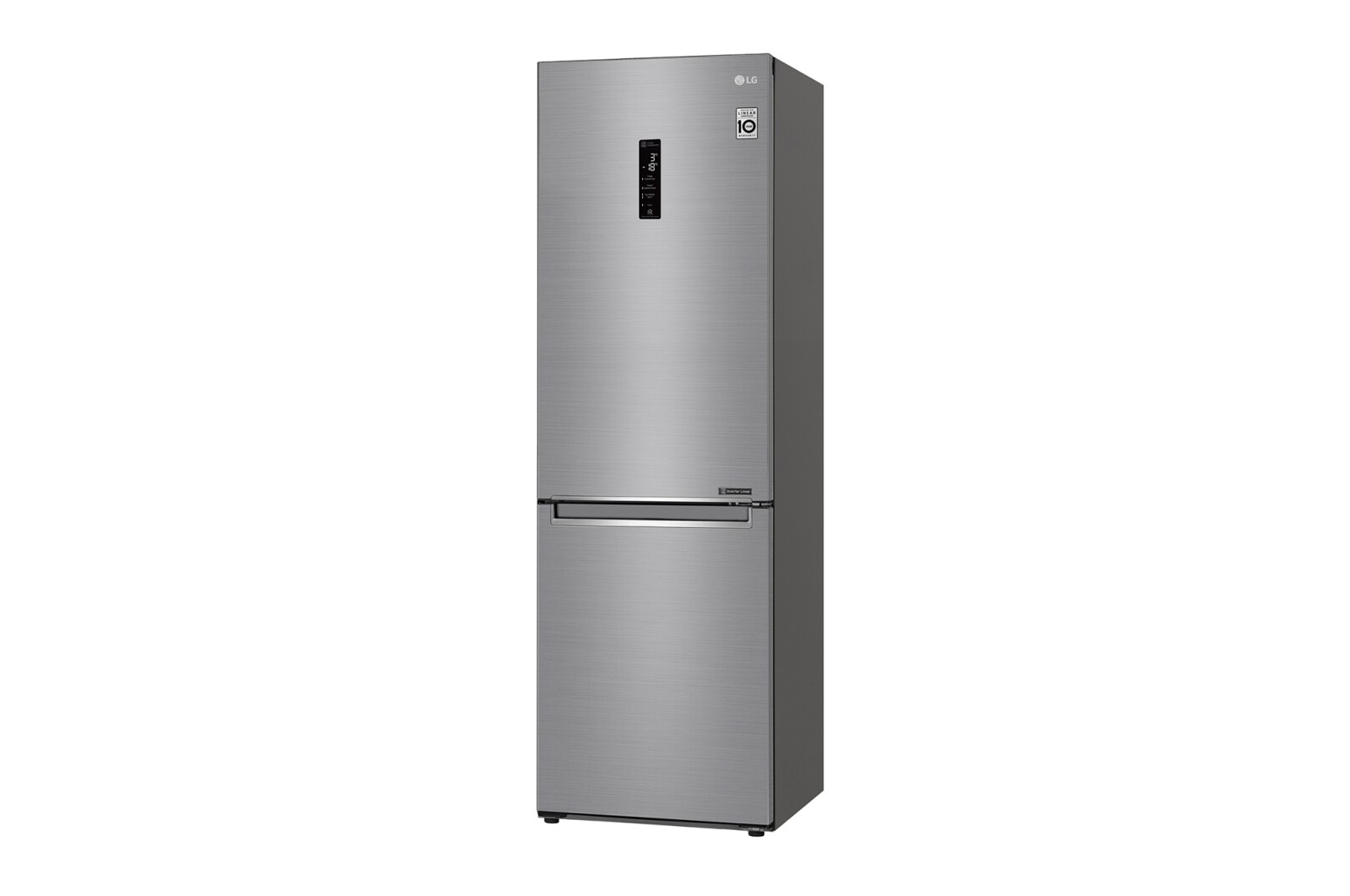 LG 1.86M 341L Kombinerad kyl/frys(Shiny Steel) - Energiklass D, Door Cooling™ och Smart Diagnosis™ med Wi-Fi, GBB71PZDGN