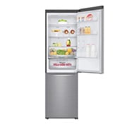 LG 1.86M 341L Kombinerad kyl/frys(Shiny Steel) - Energiklass D, Door Cooling™ och Smart Diagnosis™ med Wi-Fi, GBB71PZDGN