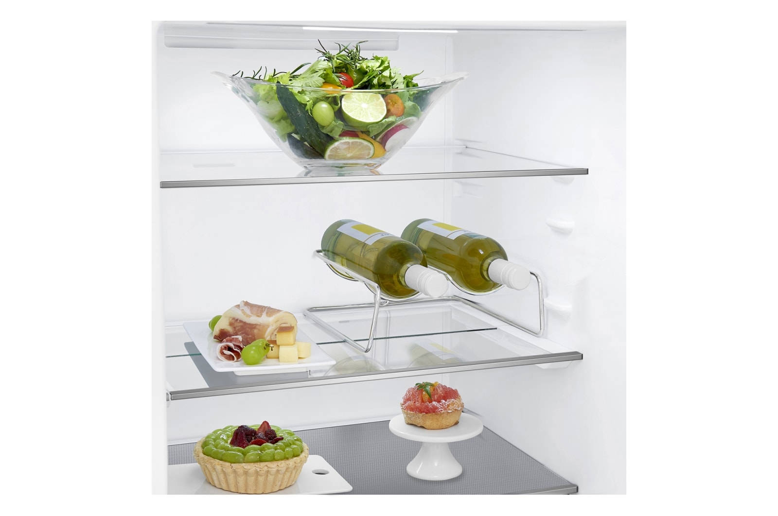 LG 1.86M 341L Kombinerad kyl/frys(Shiny Steel) - Energiklass E, Door Cooling™ och Smart Diagnosis™ med Wi-Fi, GBB71PZDMN