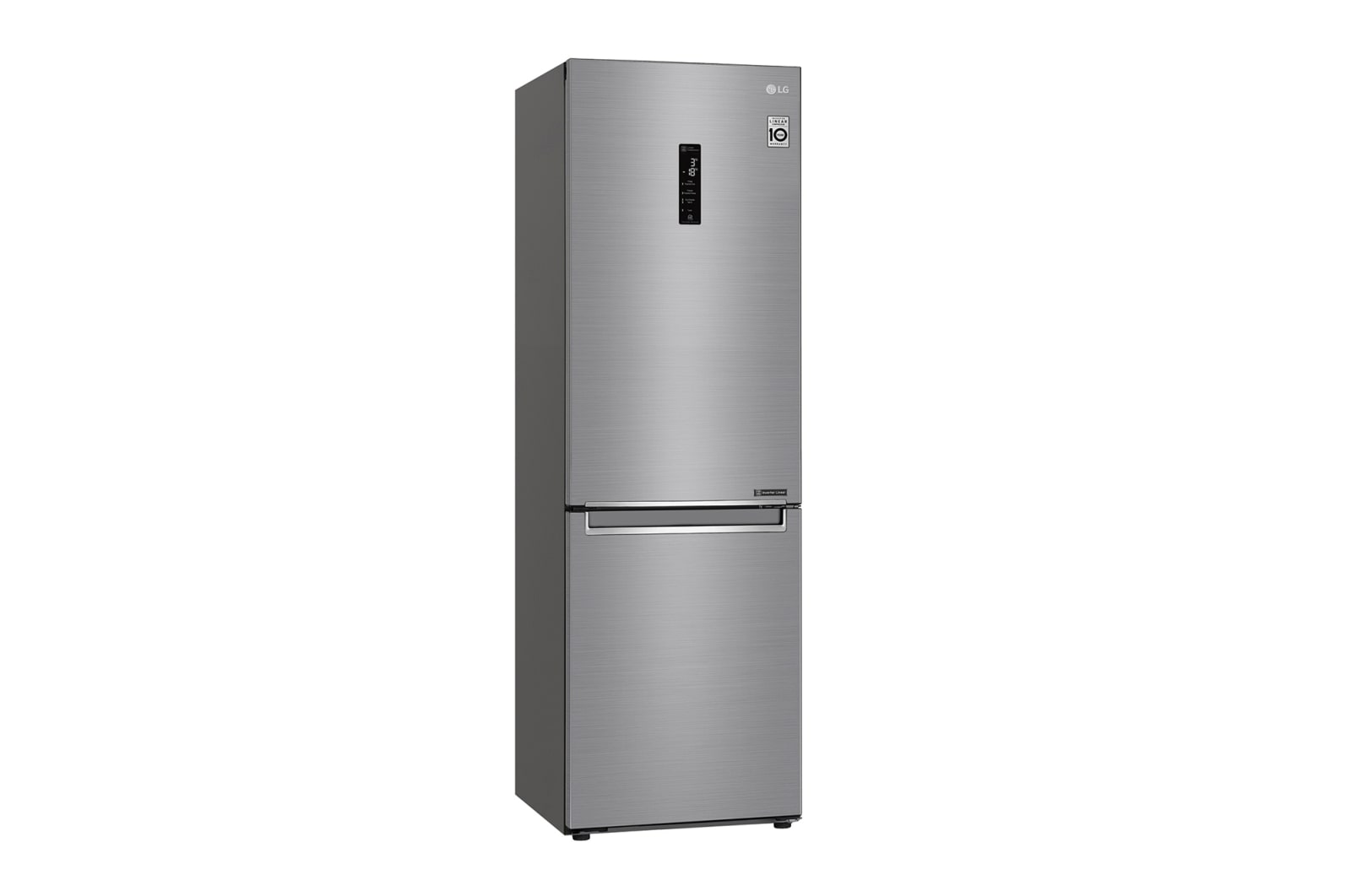 LG 1.86M 341L Kombinerad kyl/frys(Shiny Steel) - Energiklass E, Door Cooling™ och Smart Diagnosis™ med Wi-Fi, GBB71PZDMN
