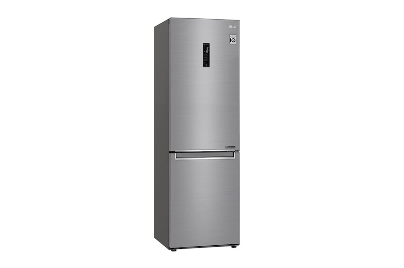 LG 1.86M 341L Kombinerad kyl/frys(Shiny Steel) - Energiklass E, Door Cooling™ och Smart Diagnosis™ med Wi-Fi, GBB71PZDMN