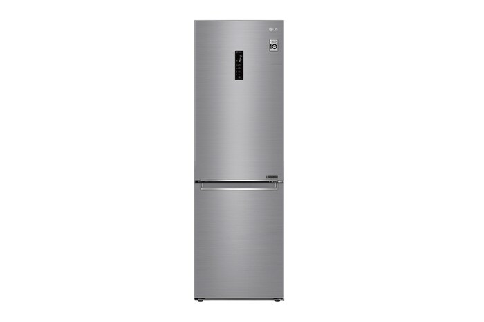 LG 1.86M 341L Kombinerad kyl/frys(Shiny Steel) - Energiklass E, Door Cooling™ och Smart Diagnosis™ med Wi-Fi, GBB71PZDMN