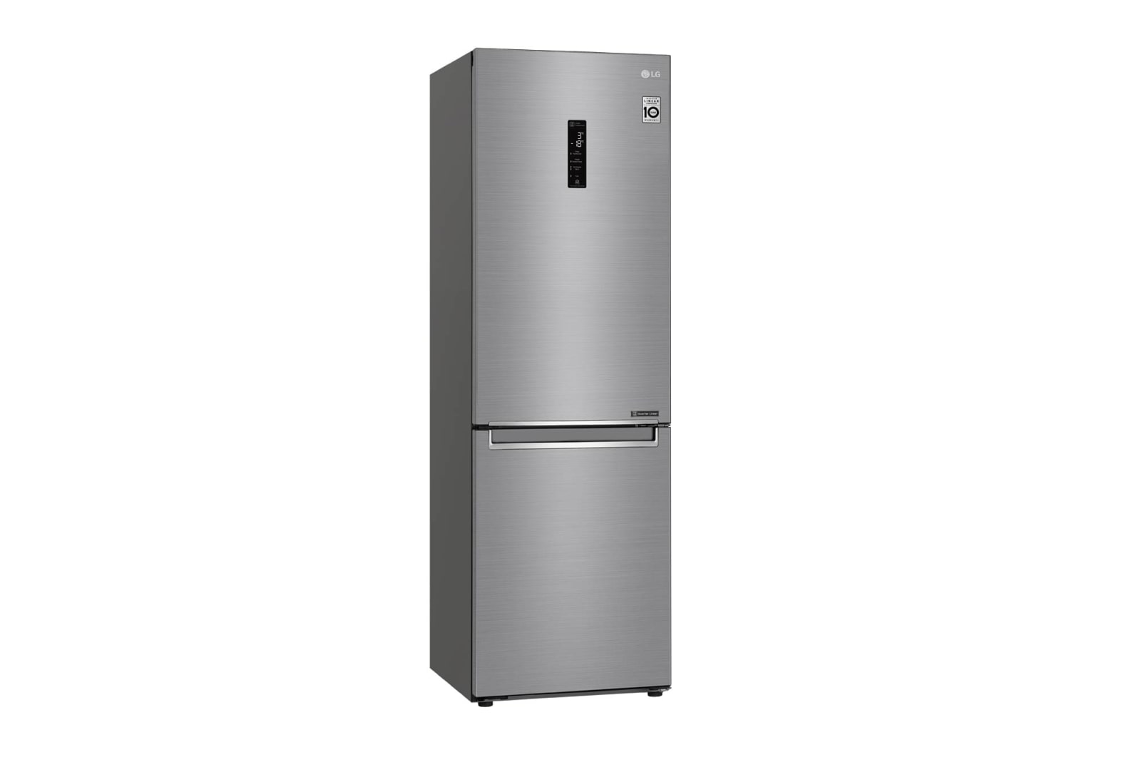 LG 1.86M 341L Kombinerad kyl/frys(Shiny Steel) - Energiklass E, Door Cooling™ och Smart Diagnosis™ med Wi-Fi, GBB71PZDZN