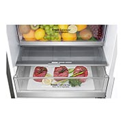 LG 1.86M 341L Kombinerad kyl/frys(Shiny Steel) - Energiklass D, Door Cooling™, GBB71PZEFN