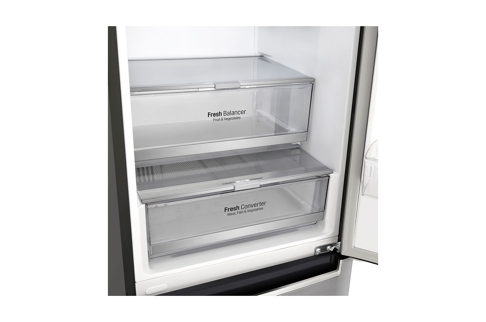LG 1.86M 341L Kombinerad kyl/frys(Shiny Steel) - Energiklass D, Door Cooling™, GBB71PZEFN