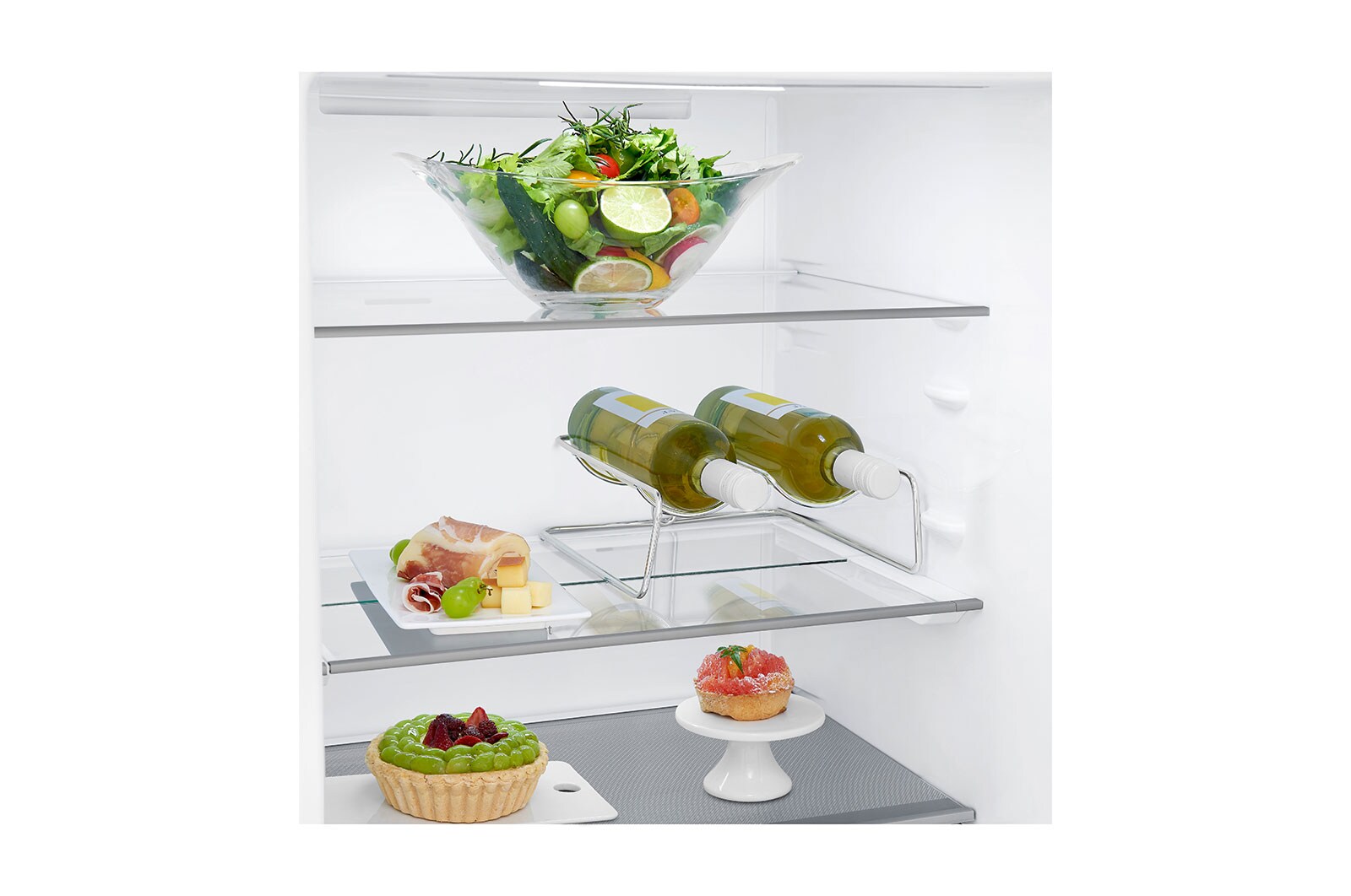 LG 1.86M 341L Kombinerad kyl/frys(Shiny Steel) - Energiklass D, Door Cooling™, GBB71PZEFN