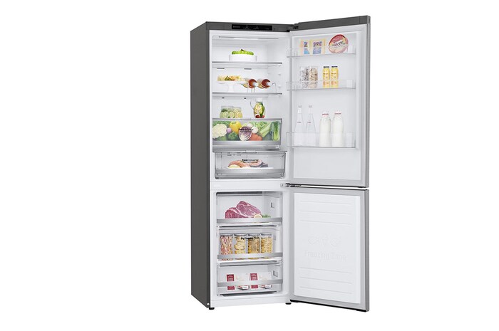 LG 1.86M 341L Kombinerad kyl/frys(Shiny Steel) - Energiklass D, Door Cooling™, GBB71PZEGN