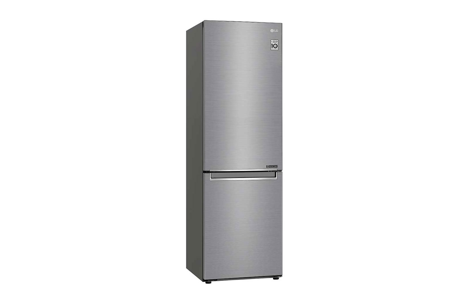 LG 1.86M 341L Kombinerad kyl/frys(Shiny Steel) - Energiklass E, Door Cooling™, GBB71PZEMN