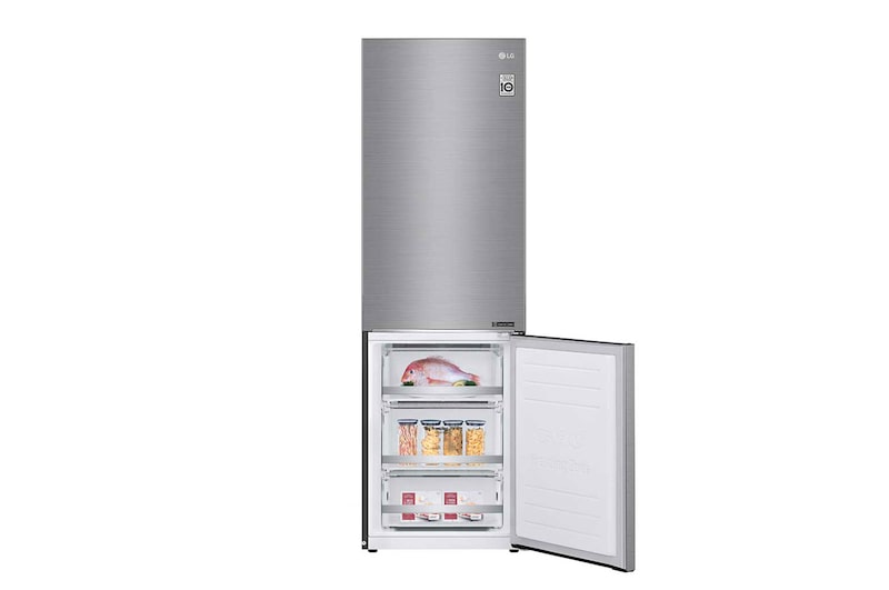 LG 1.86M 341L Kombinerad kyl/frys(Shiny Steel) - Energiklass E, Door Cooling™, GBB71PZEMN