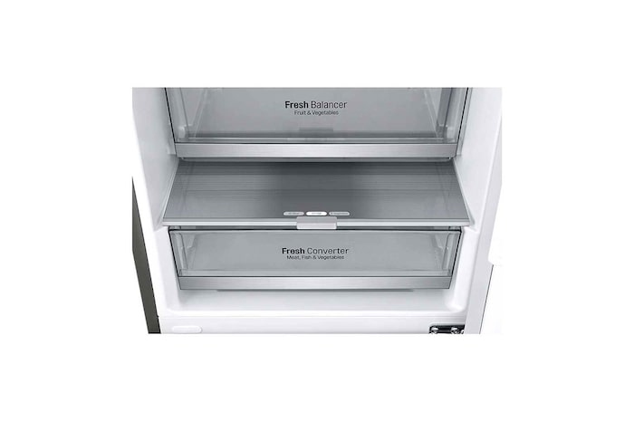 LG 1.86M 341L Kombinerad kyl/frys(Shiny Steel) - Energiklass E, Door Cooling™, GBB71PZEMN