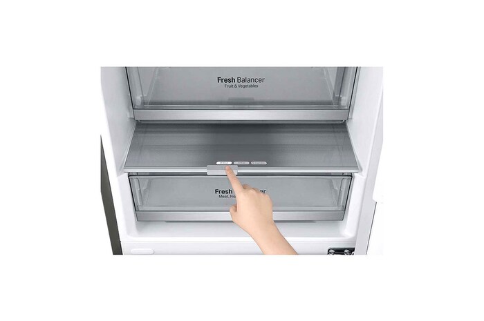 LG 1.86M 341L Kombinerad kyl/frys(Shiny Steel) - Energiklass E, Door Cooling™, GBB71PZEMN