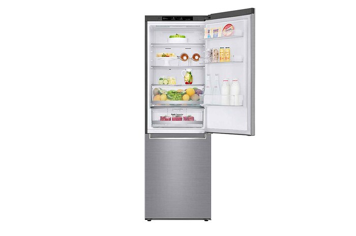 LG 1.86M 341L Kombinerad kyl/frys(Shiny Steel) - Energiklass E, Door Cooling™, GBB71PZEMN