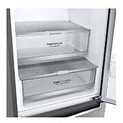 LG 1.86M 341L Kombinerad kyl/frys(Shiny Steel) - Energiklass E, Door Cooling™, GBB71PZEZN