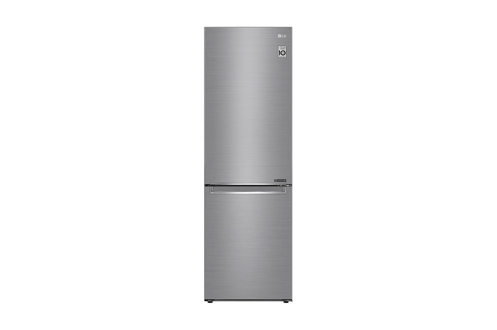 Vy framifrån av 1.86M 341L Kombinerad kyl/frys(Shiny Steel) - Energiklass E, Door Cooling™ GBB71PZEZN