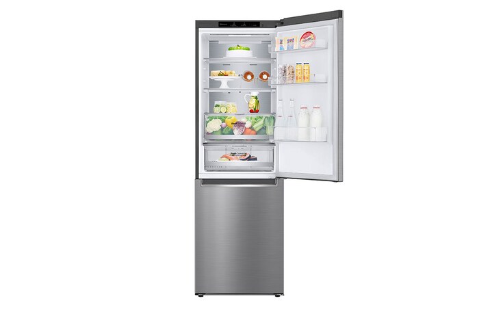 LG 1.86M 341L Kombinerad kyl/frys(Shiny Steel) - Energiklass D, Door Cooling™ och Smart Diagnosis™, GBB71PZVGN