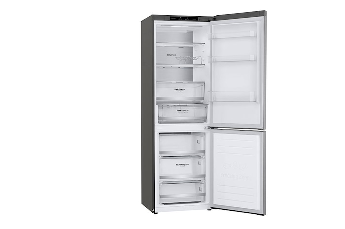 LG 1.86M 341L Kombinerad kyl/frys(Shiny Steel) - Energiklass D, Door Cooling™ och Smart Diagnosis™, GBB71PZVGN