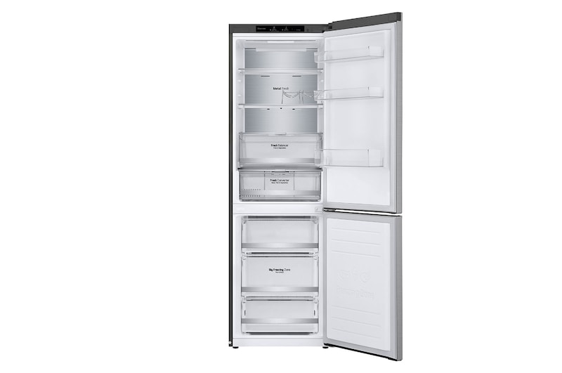 LG 1.86M 341L Kombinerad kyl/frys(Shiny Steel) - Energiklass D, Door Cooling™ och Smart Diagnosis™, GBB71PZVGN