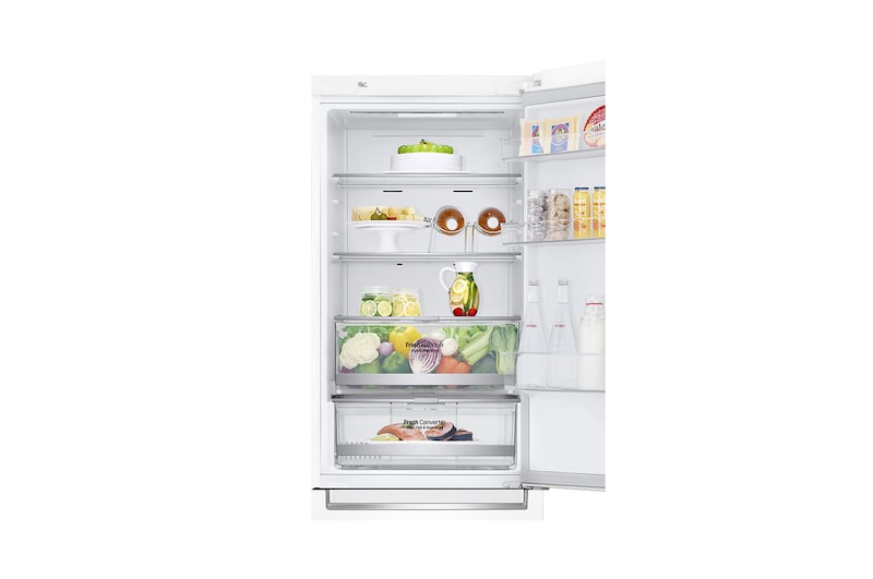 LG 1.86M 341L Kombinerad kyl/frys(Vit) - Energiklass E, Door Cooling™ och Smart Diagnosis™ med Wi-Fi, GBB71SWDMN