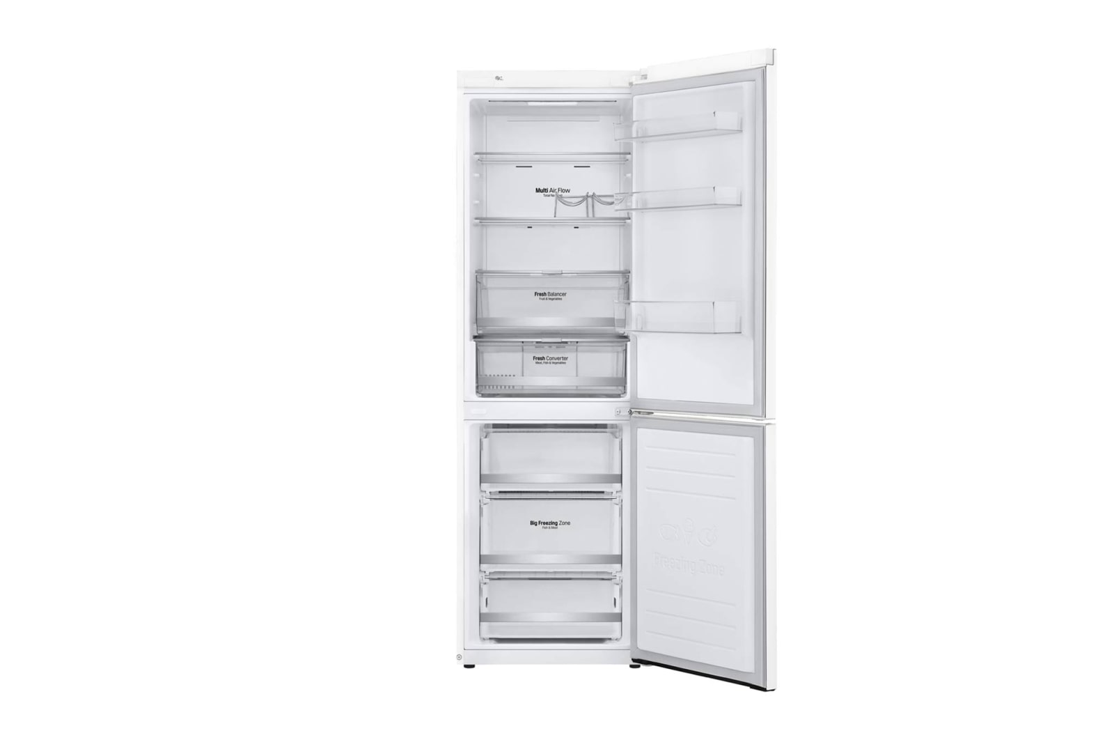 LG 1.86M 341L Kombinerad kyl/frys(Vit) - Energiklass E, Door Cooling™ och Smart Diagnosis™ med Wi-Fi, GBB71SWDZN