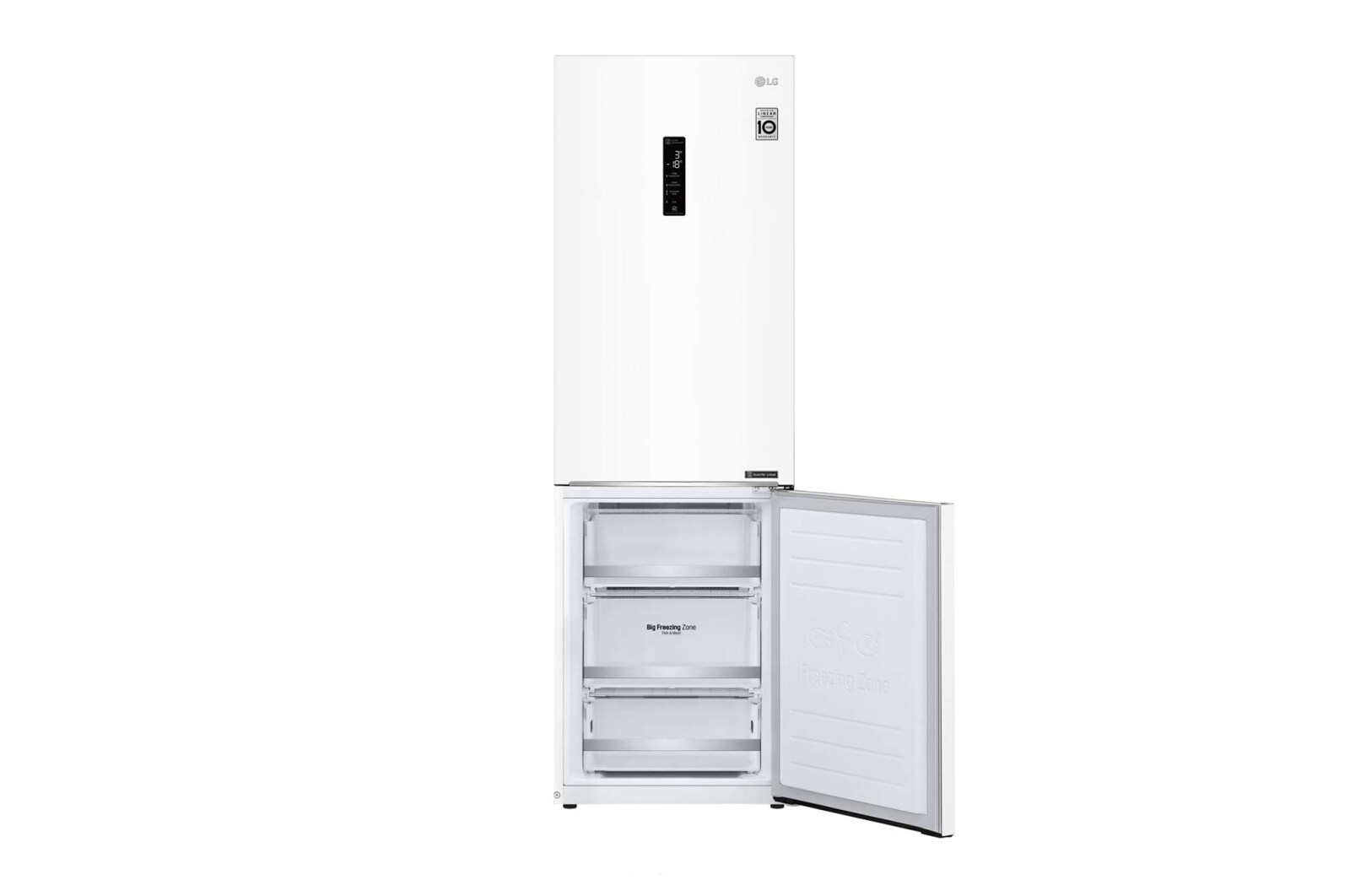 LG 1.86M 341L Kombinerad kyl/frys(Vit) - Energiklass E, Door Cooling™ och Smart Diagnosis™ med Wi-Fi, GBB71SWDZN