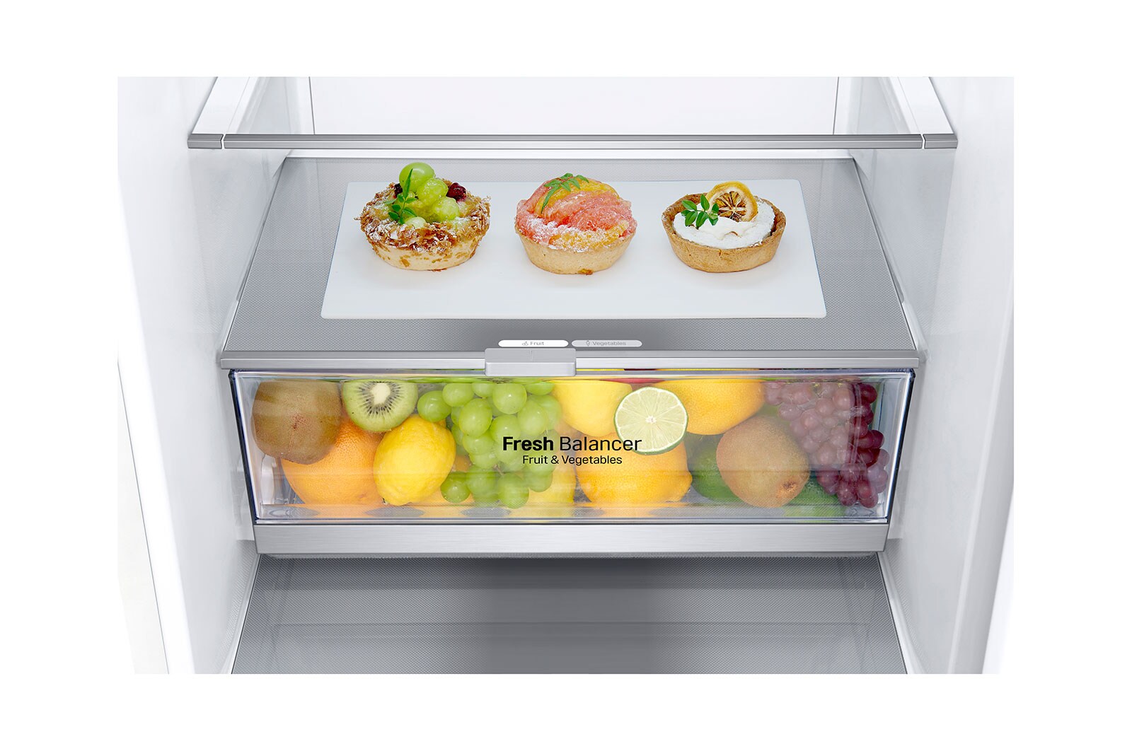 LG 1.86M 341L Kombinerad kyl/frys(Vit) - Energiklass D, Door Cooling™, GBB71SWEFN