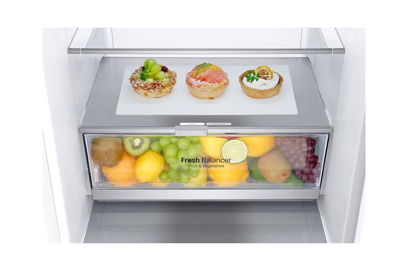 LG 1.86M 341L Kombinerad kyl/frys(Vit) - Energiklass D, Door Cooling™, GBB71SWEFN