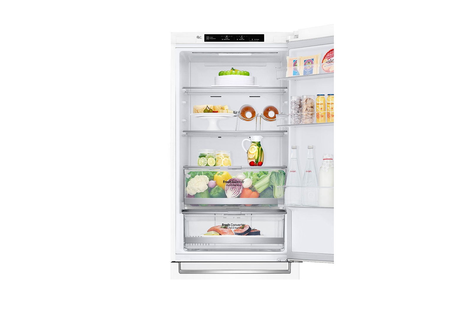 LG 1.86M 341L Kombinerad kyl/frys(Vit) - Energiklass D, Door Cooling™, GBB71SWEFN