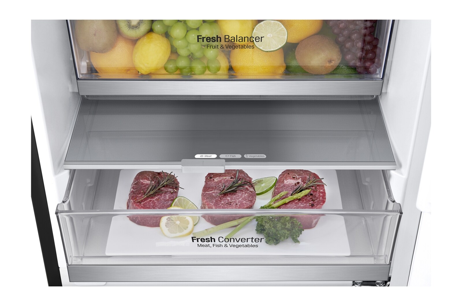 LG 2.03M 384L Kombinerad kyl/frys(Matte Black) - Energiklass D, Door Cooling™, GBB72MCEGN
