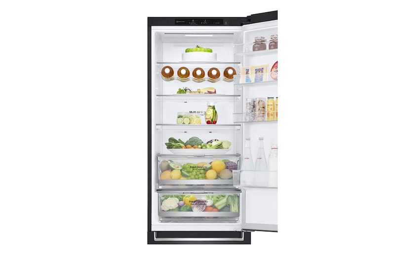 LG 2.03M 384L Kombinerad kyl/frys(Matte Black) - Energiklass D, Door Cooling™, GBB72MCEGN