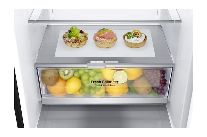 LG 2.03M 384L Kombinerad kyl/frys(Matte Black) - Energiklass D, Door Cooling™, GBB72MCEGN