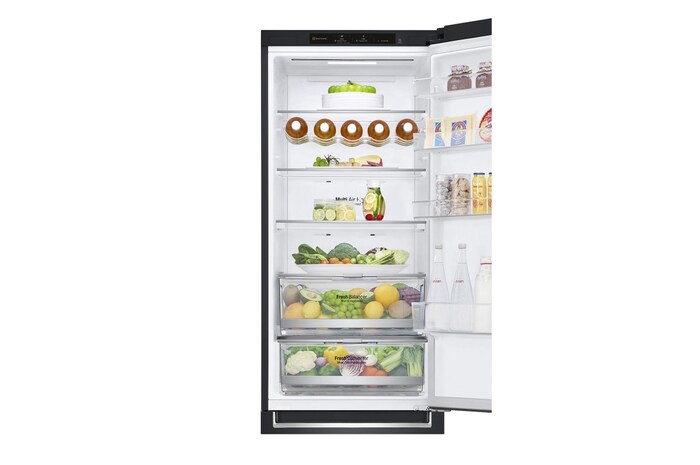 LG 2.03M 384L Kombinerad kyl/frys(Matte Black) - Energiklass D, Door Cooling™, GBB72MCEGN