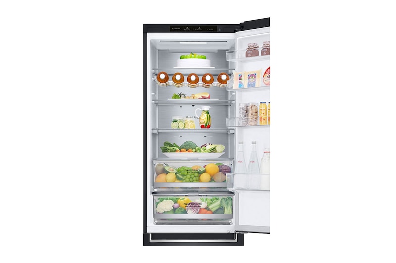 LG 2.03M 384L Kombinerad kyl/frys(Matte Black) - Energiklass D, Door Cooling™ och Smart Diagnosis™ , GBB72MCVGN