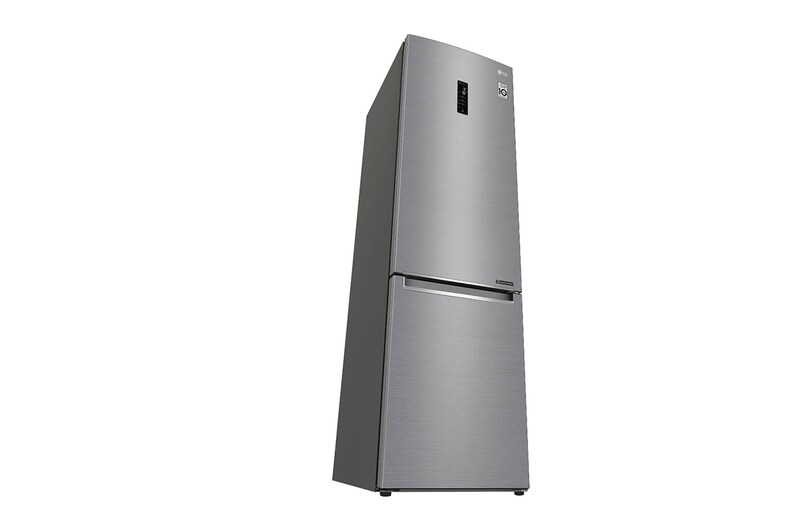 LG 2.03M 384L Kombinerad kyl/frys(Shiny Steel) - Energiklass E, Door Cooling™ och Smart Diagnosis™ med Wi-Fi, GBB72PZDMN