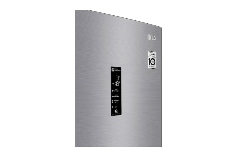 LG 2.03M 384L Kombinerad kyl/frys(Shiny Steel) - Energiklass E, Door Cooling™ och Smart Diagnosis™ med Wi-Fi, GBB72PZDMN