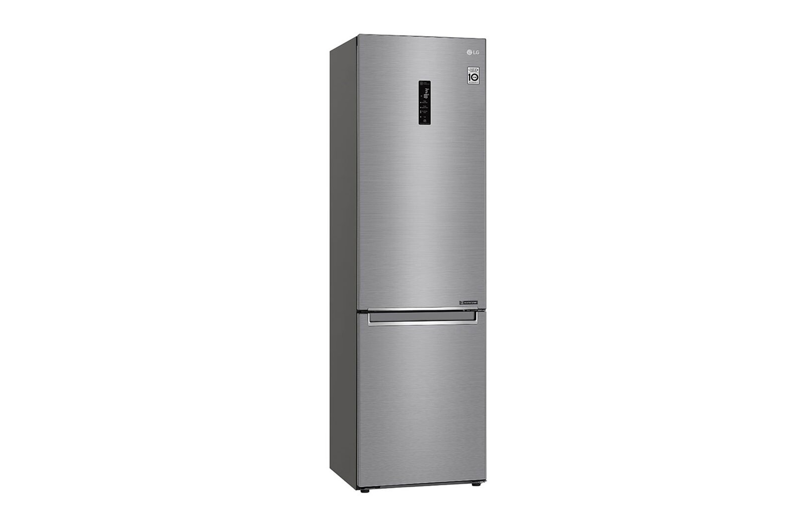 LG 2.03M 384L Kombinerad kyl/frys(Shiny Steel) - Energiklass E, Door Cooling™ och Smart Diagnosis™ med Wi-Fi, GBB72PZDMN